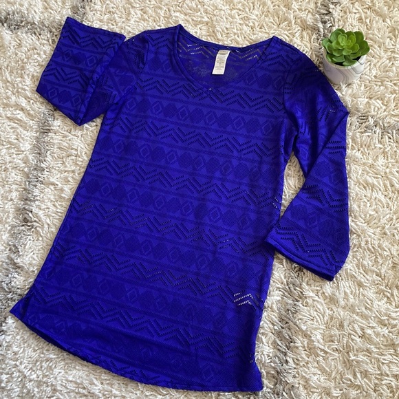 L.L. Bean Other - LL Bean Beach Cover Up Dress Blue Size Small